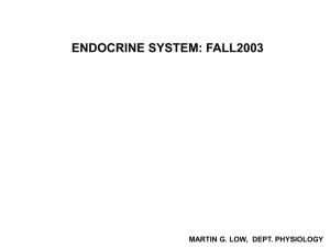 ENDOCRINE SYSTEM: FALL2003 MARTIN G. LOW,  DEPT. PHYSIOLOGY