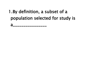 population selected for study is a________________