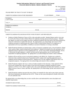 Student Information, Behavior Contract, and Parental Consent