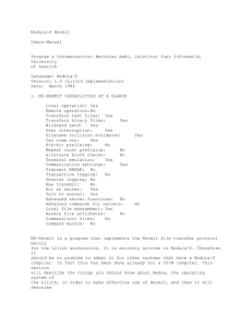 Modula-2 Kermit  Users-Manual Program &amp; Documentation: Matthias Aebi, Inistitut fuer Informatik,