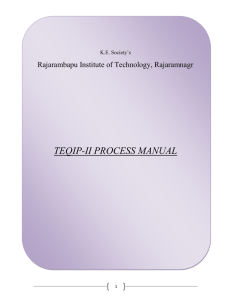 TEQIP-II PROCESS MANUAL Rajarambapu Institute of Technology, Rajaramnagr K.E. Society’s