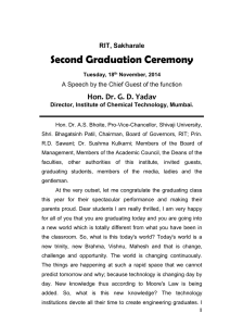 Second Graduation Ceremony Hon. Dr. G. D. Yadav RIT, Sakharale