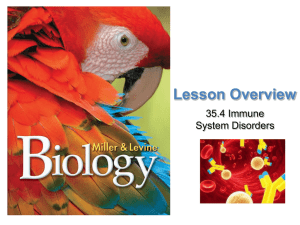 Lesson Overview 35.4 Immune System Disorders Immune System Disorders