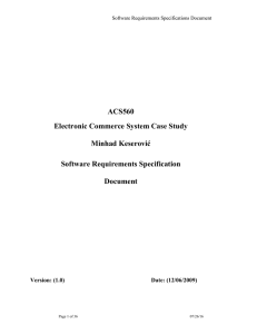 ACS560 Electronic Commerce System Case Study  Minhad Keserović