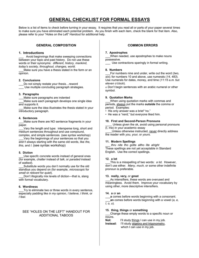 general-checklist-for-formal-essays