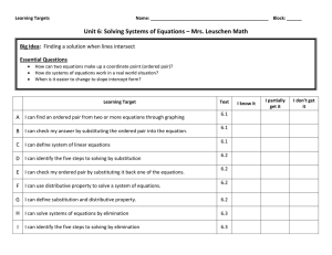 Unit 6: Solving Systems of Equations – Mrs. Leuschen Math