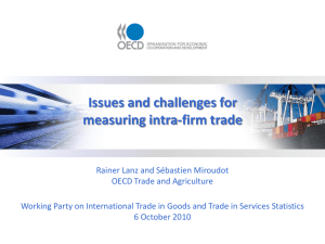 Issues and challenges for measuring intra-firm trade