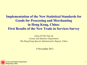 Implementation of the New Statistical Standards for in Hong Kong, China: