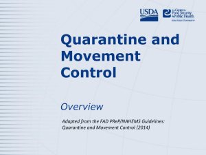 Quarantine and Movement Control Overview