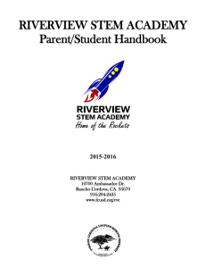 RIVERVIEW STEM ACADEMY Parent/Student Handbook  2015-2016