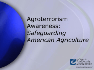 Agroterrorism Awareness: Safeguarding American Agriculture