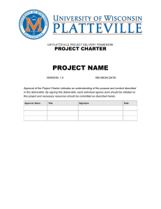 PROJECT NAME PROJECT CHARTER