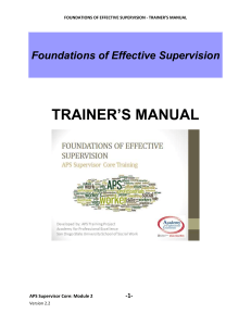 TRAINER’S MANUAL Foundations of Effective Supervision -1-