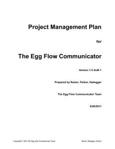 Project Management Plan The Egg Flow Communicator  for