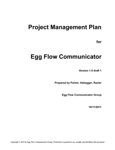 Project Management Plan Egg Flow Communicator  for