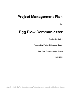 Project Management Plan Egg Flow Communicator  for