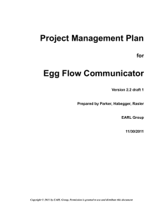 Project Management Plan Egg Flow Communicator  for