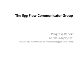 The Egg Flow Communicator Group Progress Report 9/22/2011-10/25/2011