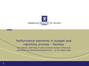 Performance elements in budget and reporting process - Norway