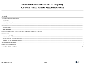 GEORGETOWN MANAGEMENT SYSTEM (GMS): JOURNALS – F