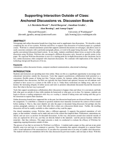 Supporting Interaction Outside of Class: Anchored Discussions vs. Discussion Boards