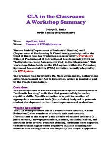 CLA in the Classroom: A Workshop Summary