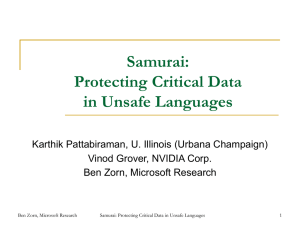 Samurai: Protecting Critical Data in Unsafe Languages