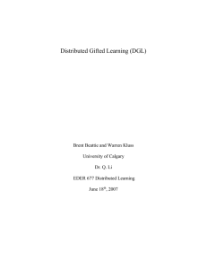 Distributed Gifted Learning (DGL)