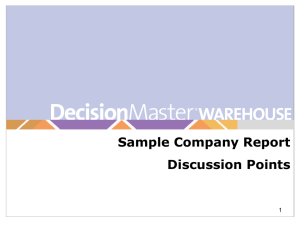 Sample Company Report Discussion Points 1