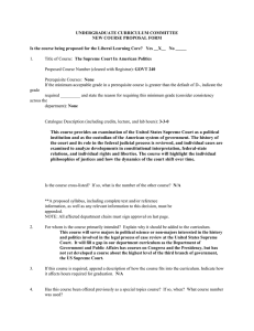 UNDERGRADUATE CURRICULUM COMMITTEE NEW COURSE PROPOSAL FORM