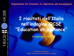 I risultati dell’Italia nell’indagine OCSE “Education at a Glance” 1