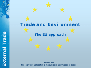 Trade and Environment Trade External The EU approach