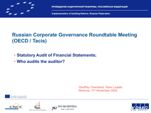 Russian Corporate Governance Roundtable Meeting (OECD / Tacis) •