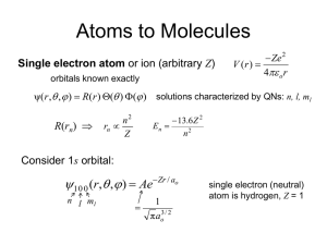 Atoms to Molecules   