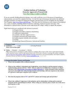 Fashion Institute of Technology: Form for Approval to Proceed with