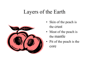 Layers of the Earth crust mantle core