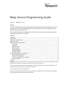 Relay Service Programming Guide