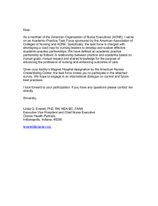 Dear:  As a member of the American Organization of Nurse Executives... on an Academic-Practice Task Force sponsored by the American Association...