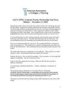 AACN-AONE Academic Practice Partnership Task Force