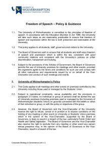 Freedom of Speech – Policy &amp; Guidance