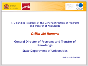 Otilia Mó Romero General Director of Programs and Transfer of Knowledge