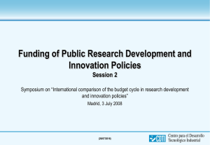 Funding of Public Research Development and Innovation Policies Session 2