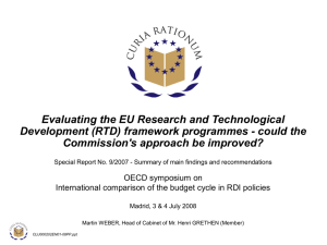 Evaluating the EU Research and Technological Commission's approach be improved?
