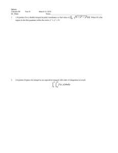 Dplatte Calculus III Test II March 18, 2014