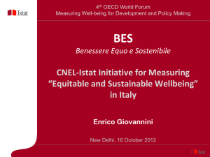 BES CNEL-Istat Initiative for Measuring “Equitable and Sustainable Wellbeing” in Italy