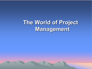 The World of Project Management