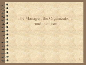 The Manager, the Organization, and the Team 2-1