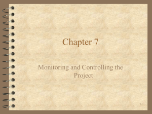Chapter 7 Monitoring and Controlling the Project 7-1