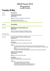 OECD Forum 2013 Programme Tuesday 28 May R