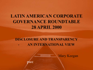 pwc LATIN AMERICAN CORPORATE GOVERNANCE ROUNDTABLE 28 APRIL 2000
